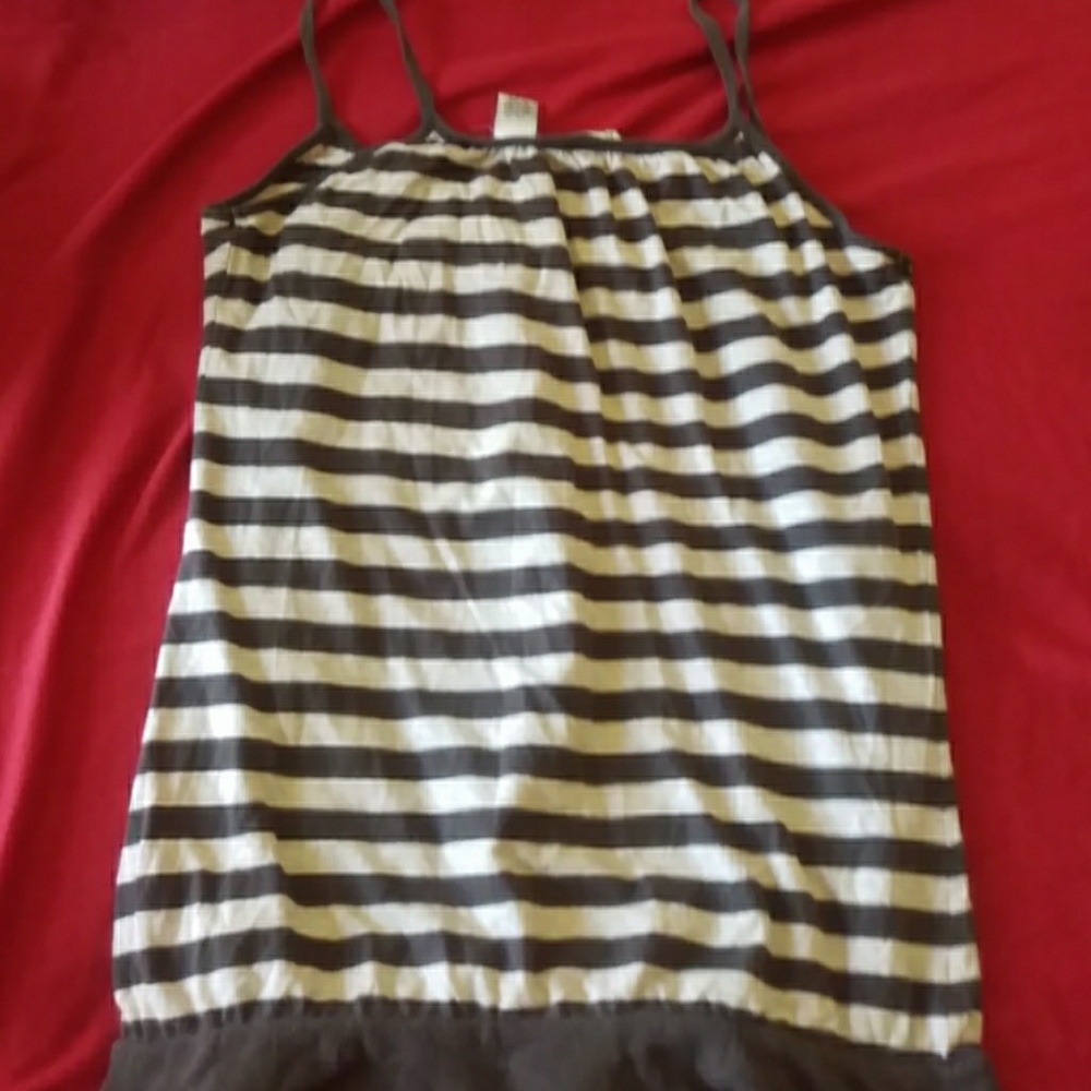 Pout Brown and creme spaghetti straped tank top